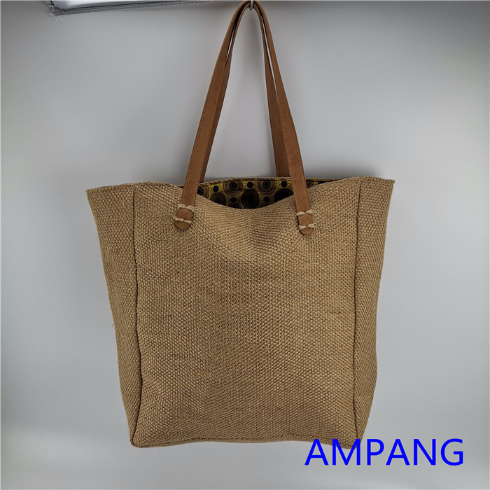 100% jute bag with large pattern