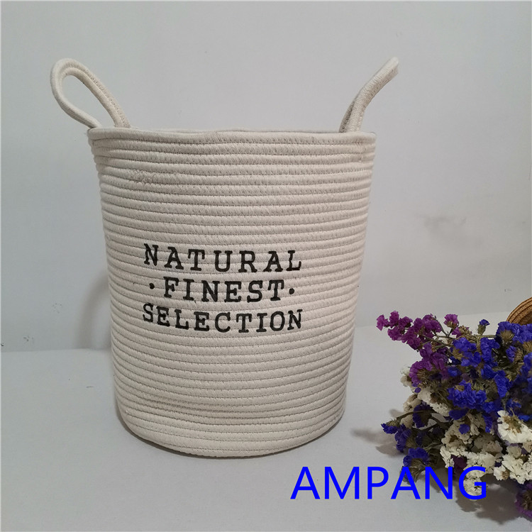 cotton rope basket with painting